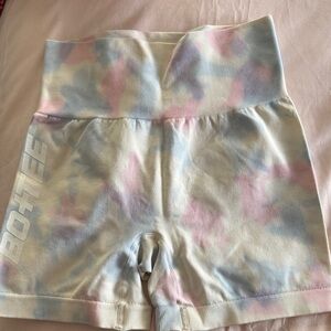 Bo+Tee Women's Pastel Tie-Dye Bike Shorts